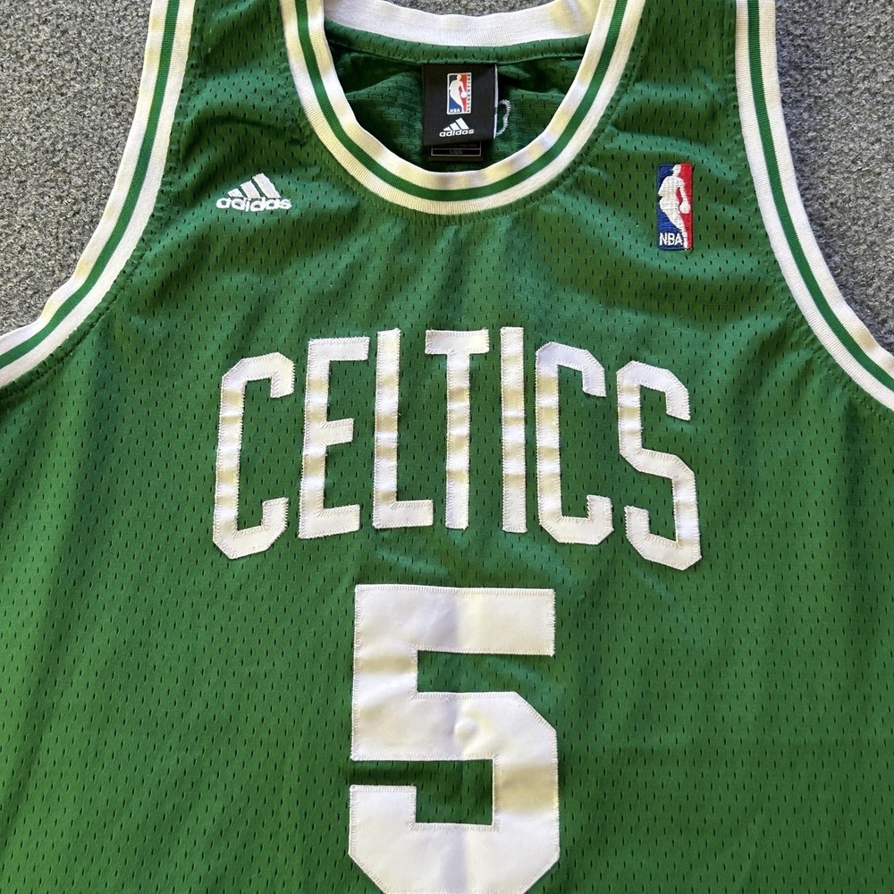 Boston Celtics Jersey Mens L Green NBA Basketball Adidas Garnett 5 Stitched